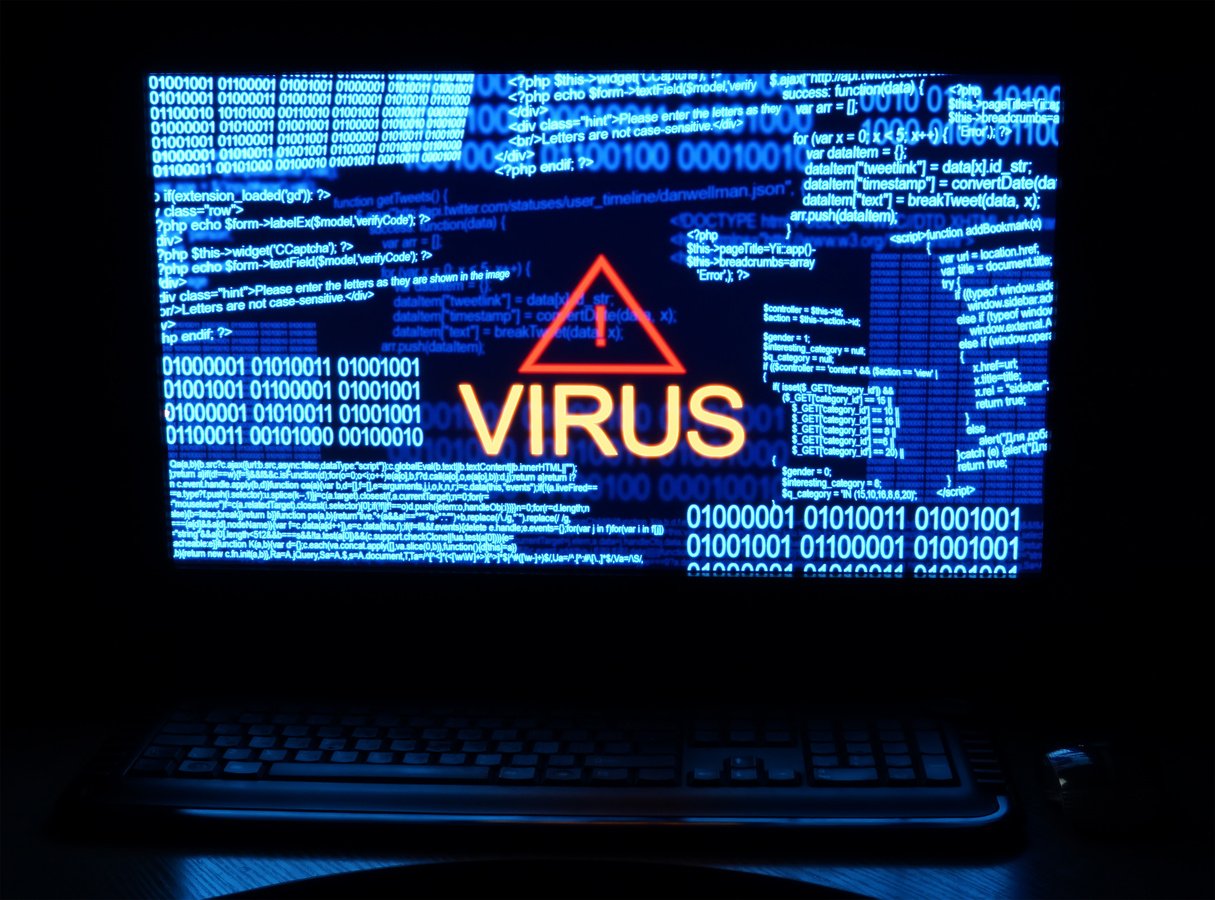 Computer virus on screen